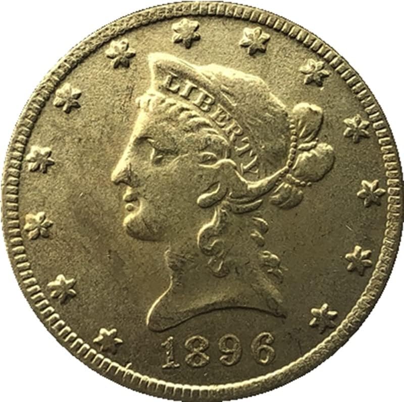 37 Различни Дати S Версия на Американските 10 Златни Монети на Месингови Старинни Занаяти Чуждестранни Възпоменателни