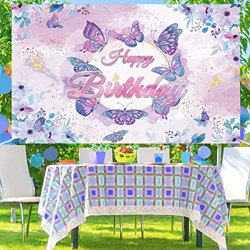 Лилавата Пеперуда Честит Рожден Ден На Фона На Банер Декор На Сладки Малки Момичета Принцеса Цветен Фон За Снимки