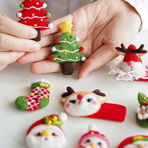Wakauto 3 Комплект Коледни Игли, Определени за Тепане с Подарък една Кутия на Дядо Коледа Коледа Отглеждане Вълна, Комплект за Тепане Начинаещи направи си САМ Коледна У