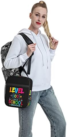 Чанта за обяд Brouaasy Level 100 Days Of School Отключени Обяд-Бокс За Мъже И Жени, Чанти за многократна употреба