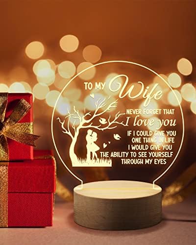 Подаръци на Жена си KAAYEE от мъжа, Подаръци под формата на нощни лампи с надпис жена, Романтични Подаръци за Годишнина, Рожден ден за Съпруга от съпруг, Персонализиран