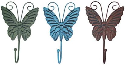 Метален Окачен на кука Owlgift в селски стил с пеперуди за окачване на палта, Шапки, Якета, Халат, Банного кърпи,