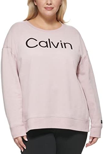 Руното Hoody Calvin Klein Womens Performance Plus С Логото на Розово 2X