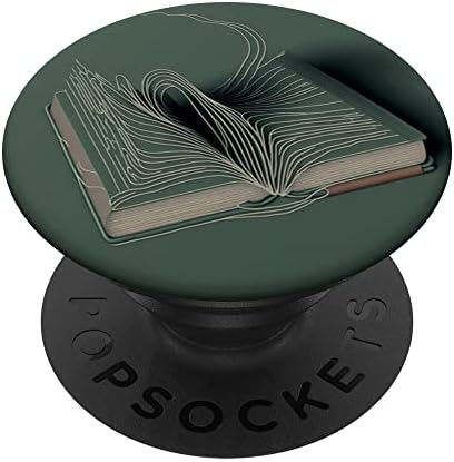 Минималната портретно линия за книжен червей на Sage Green PopSockets с възможност за смяна на PopGrip