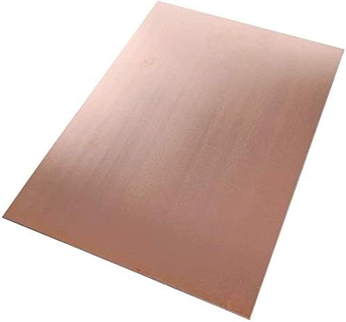Месинг лист HUILUN Мед метален лист Фолио табела 0,8 X 100 X 200 Мм Вырезанная Медни Метална плоча Месингови плочи (Размер: 100 mm x 200 mm x 1 mm)