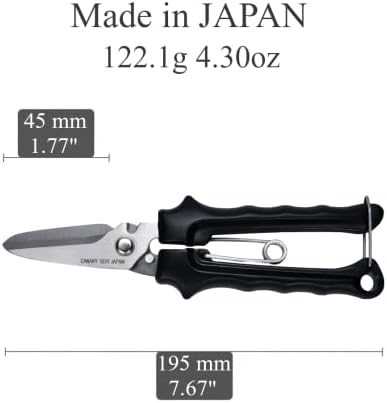 Ножици за рязане на метал CANARY с кусачкой 7,6 [Директни], Произведено в Япония, Разнообразни Ръчни ножици за тежки условия на работа, Нож от японска неръждаема стомана,