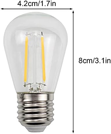 2 Watt Led лампа-венец E26 Топло Бяло 2700 До S14 Лампа-свещ Във формата на Палатка, Led лампа с нажежаема Жичка,