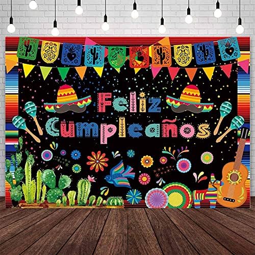 AIBIIN 7x5ft Фелиз Кумплеаньос Фон Мексиканска Фиеста честит Рожден Ден Украса За Парти на Фестивала на Синко