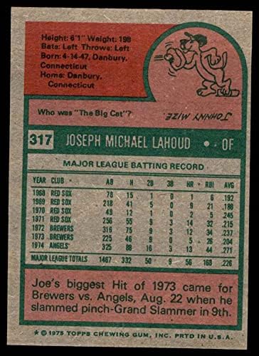 1975 Topps # 317 Джо Лахуд Лос Анджелис Энджелз (Бейзболна карта) в Ню Йорк Энджелз