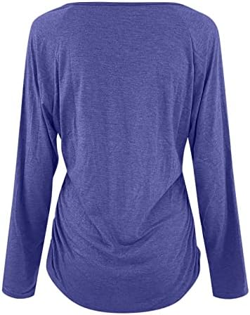 Пуловер за Жени 2022, Върхове Хенли, Блузи с Дълъг Ръкав, Есенни Блузи, Дишащи Струящиеся Ризи, Блузи, Работно