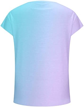 Летни Блузи с равен брой гласове-Боя, за Жени, по-Големи Размери, Туника, Ризи, Модни Тениски с Кръгло Деколте