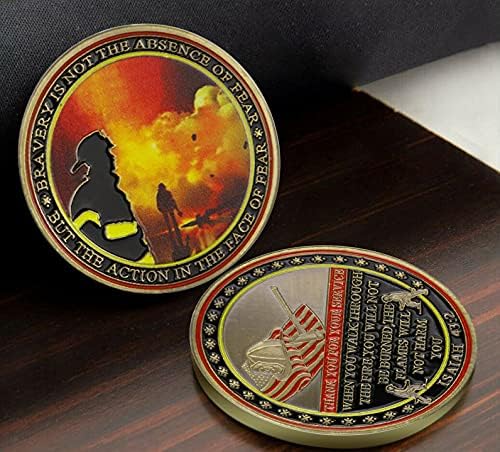 BHealthLife Пожарникари Вид на обратната страна на Монетата Повикване Пожарникар Военен подарък Благодарим Ви