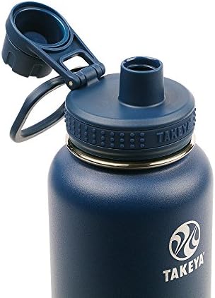 Случайна Бутилка за вода Takeya Actives от неръждаема стомана с капак-улей, 24 грама, Onyx & Actives Изолирано