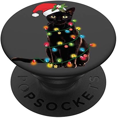 Черна Котка, Дядо Заплетени В светлините на Коледните Дръжка PopSockets и Поставка за мобилни телефони и таблети