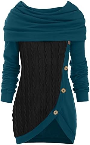 Дамски Пуловери в Голям Размер, С кръгло деколте и Дълъг Ръкав, Обикновена Асиметрични Блузи, Пуловер с Ресни