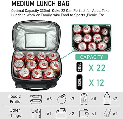 DENUONISS Голяма Изолирано чанта за обяд за жени/Мъже, Запечатани Мека Чанта-хладилник за обяд, Чанта-Тоут за