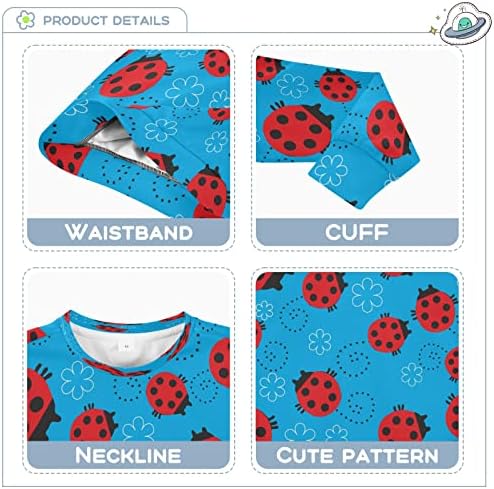 Дейзи Ladybugs Синята Hoody За Момчета и Момичета, Пуловер с кръгло деколте за Деца, Пуловер с Дълъг Ръкав,