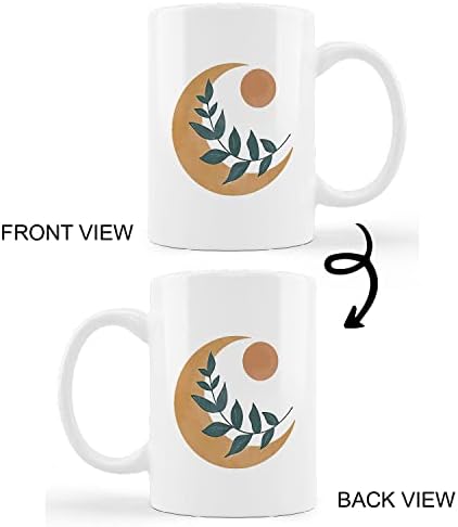 Чаша в стил Бохо, Керамична Чаша с абстрактен Модел на Слънцето и Луната в стил Бохо, Ботаническата Лист, 11