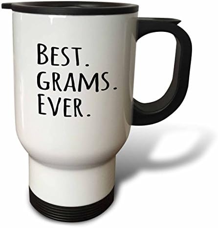 3dRose Чаша за пътуване Best Grams Някога Gifts for Grandmothers Бабини прякори Черен текст Семейни подаръци,
