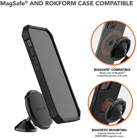 Rokform - Здрав калъф за iPhone 13 Pro Max + Управляемият определяне на арматурното табло с две магнити за мобилен