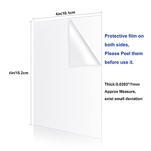3 бр 4 × 6 Прозрачен акрилен лист от плексиглас, пластмасов лист, за ръкоделието, прозорци, рамки за картини,