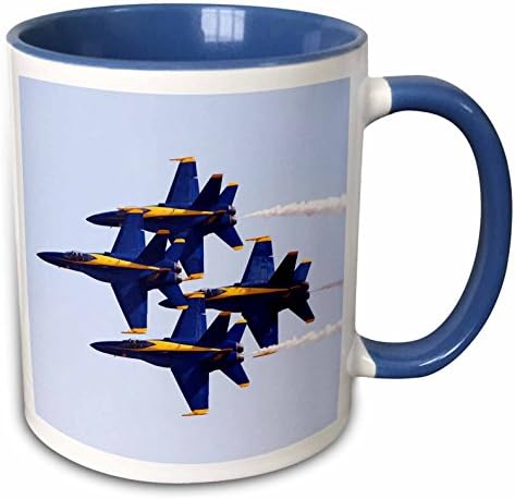 3dRose Angels на Авиошоу, Двуцветен Синя чаша, 11 грама, Многоцветен