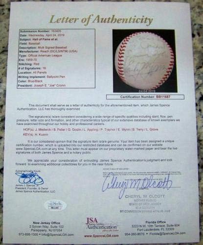 Pai Трейнър Левти Grove Гъска Гослин Джо Медвик Играта на Топка с автограф от JSA LOA! - Бейзболни топки с автографи