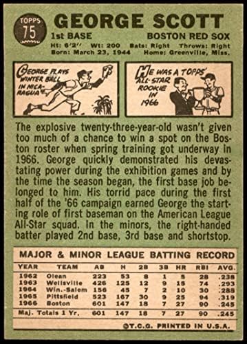 1967 Topps 75 Джордж Скот Бостън Ред Сокс (бейзболна картичка) VG/EX+ Ред Сокс