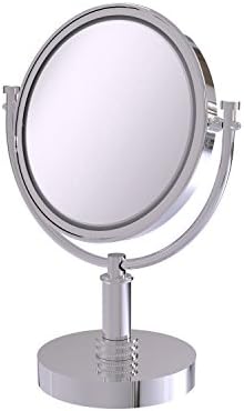 Козметично Огледало на Allied Brass DM-4D /4X 8 Инча, Тоалетно Огледало с 4-Кратно увеличение, Полиран Хром