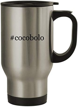 Подарък дрънкулки cocobolo - Пътна Кафеена Чаша с Хэштегом от Неръждаема Стомана с тегло 14 грама, Сребрист