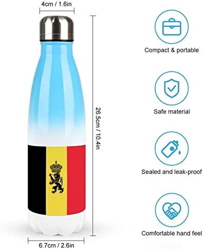 Иконата на Белгийски Флаг на 17 унции Спортна Бутилка за Вода От Неръждаема Стомана С Вакуумна Изолация В Формата