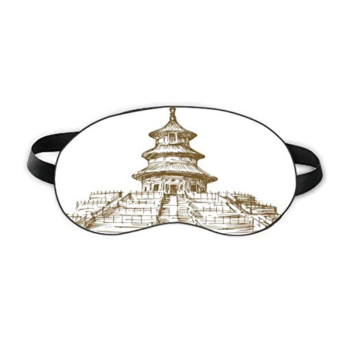 Китайски храм на Небето Ориентир Скица на Сън Щит За очите Мека Нощна Превръзка На очите Сянка на кутията