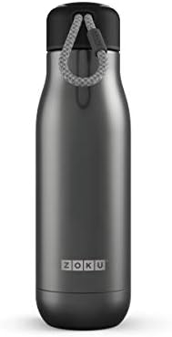 Бутилка за пиене Zoku 530 мл, Неръждаема Стомана, Оръжеен метал, x 7,2 7,2 x 24,4 см (ZK142-GM)