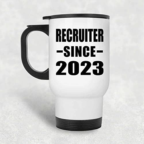 Designsify Recruiter С 2023 г., Бяла Чаша За Пътуване, 14 грама, на Изолиран Чаша от Неръждаема Стомана, Подаръци