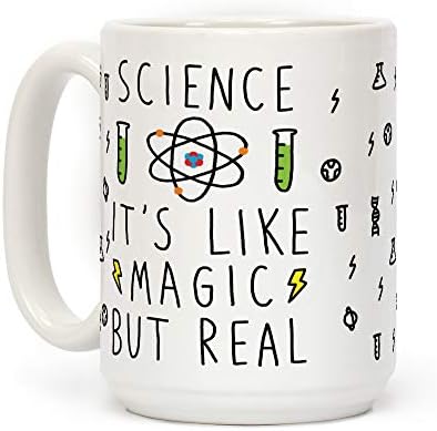 Вижте на Човешката Наука, Това е Като Магия, Но Истинска Бяла Керамична Кафеена Чаша с тегло 15 грама