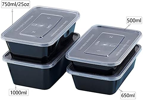 JMUSTTBO 50 Опаковки, Контейнери За съхранение на продукти за Еднократна употреба Пластмасови Кутии за bento-Ланча, Съдове за готвене с капак за микровълнова печка и фризе