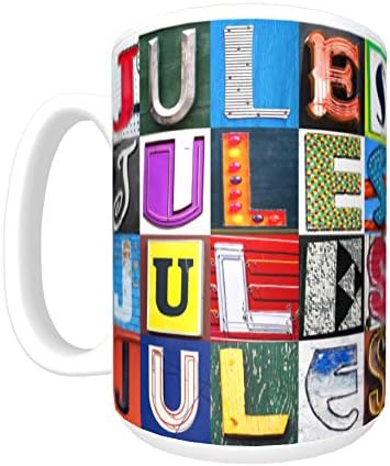 Кафеена чаша / чаша JULES - с помощта на снимки букви за обозначение - персонализирани