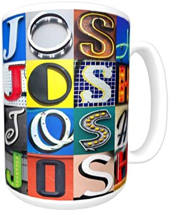 Кафеена чаша / чаша JOSH - с помощта на снимки букви-подписи - персонализирани