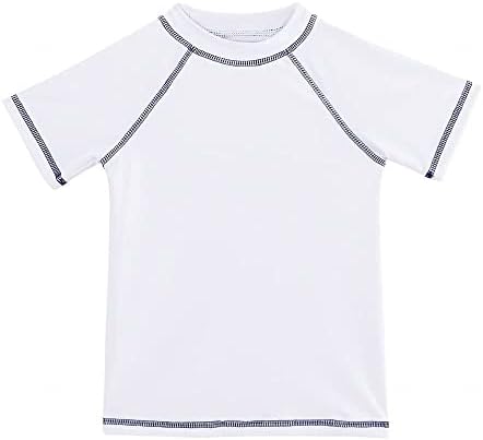 ESTAMICO/ Риза за защита от Обрив с къс Ръкав за момчета, бързо съхнещи Бански костюми UPF 50 +, Спортна Тениска