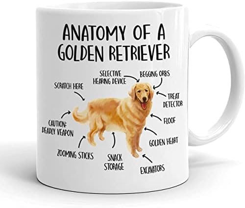 Чаша KrysDesigns Анатомия на златист ретривър - Кафеена чаша Сладко Golden Звученето Knowledge - Подарък халба