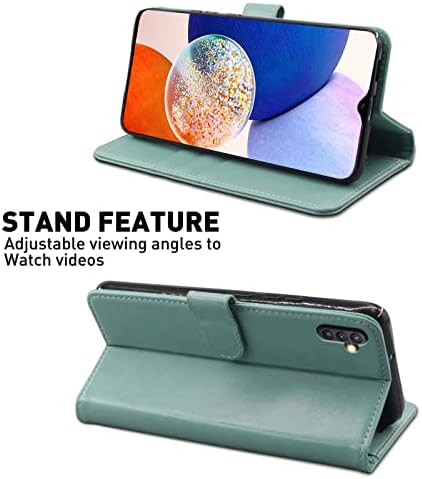 Чанта-портфейл MONASAY Galaxy A54 5G, [В комплект защитно стъкло за екрана] [Блокиране на RFID] Кожен калъф-книжка