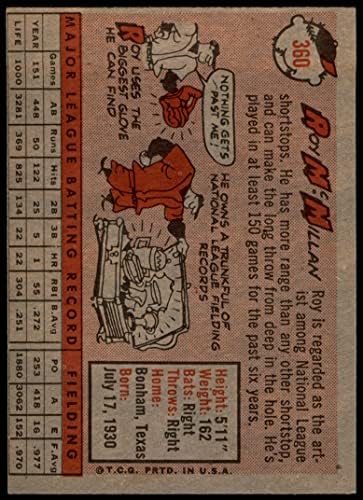 1958 Topps 360 Рой Macmillan Синсинати Редс (Бейзболна картичка) БИВШИЯТ играч на червените