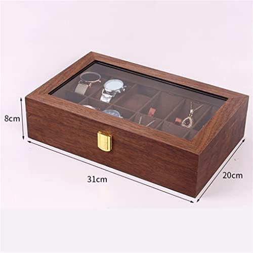 Ковчег за Бижута Кутия За Часовник, Органайзер за Бижута Кутия за Показване на Бижута, Органайзер за Съхранение на Огърлици с най-Стъкло За Жени (Цвят: A, размер: 31x20x8