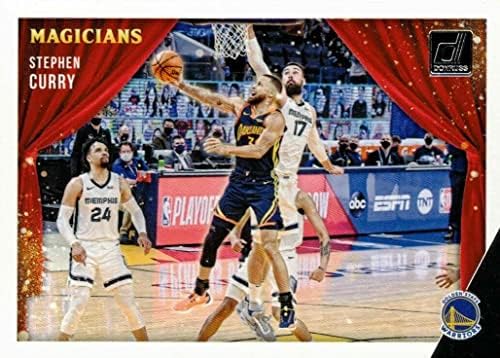 Стивън Къри 2021 2022 Баскетболно серия Donruss MAGICIANS Монетная картичка-притурка № 9, на която той е изобразен