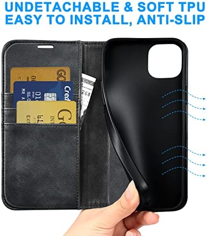Чанта-портфейл Dovesail за iPhone 14 Plus, Флип калъф за портфейл от изкуствена кожа, Калъф-Книжка с RFID заключване