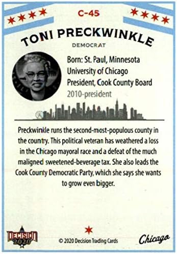 2020 Leaf Decision Политика Чикаго C45 Търговска картичка Тони Преквинкл