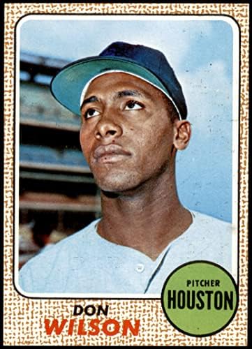 1968 Topps 77 A Дон Уилсън Хюстън Астрос (Бейзболна картичка) (Обратна страна на златист цвят) NM / MT + Астрос