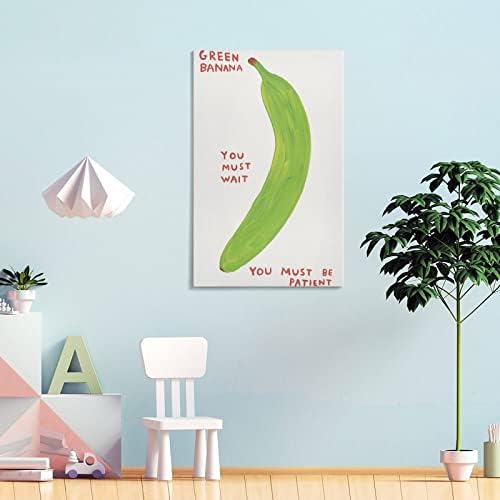 Плодов Художествен Плакат на Дейвид Шригли Зелен Банан Стенни Пана и Стенни Художествени Картини на Платно Стенен