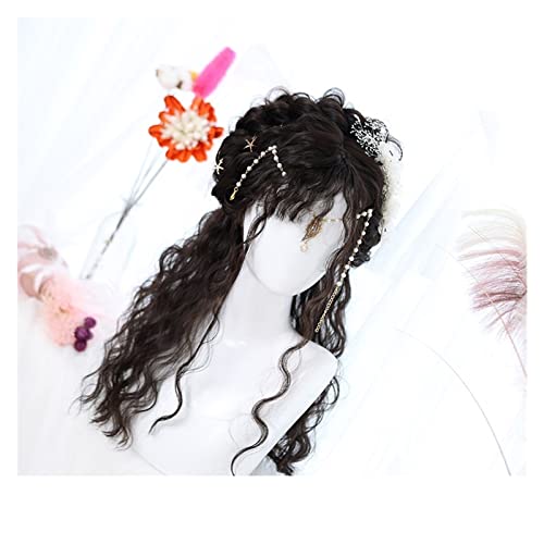 Перука от човешка коса ZUBEE, женски перуки от дълги косми, вълна къдрава бретон, къдрици на цялата глава; Вълнообразни