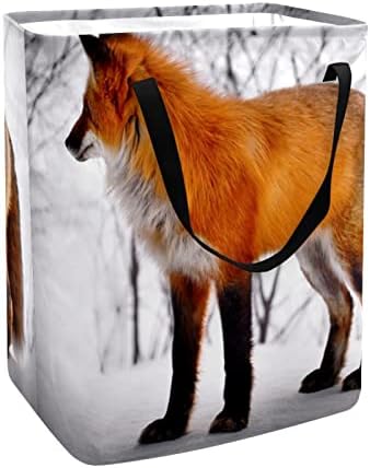 Кошница за съхранение на бельо DJROW Fox Animal Snow Red Fox Вградена Подплата с Подвижни скоби Добре Удерживающая